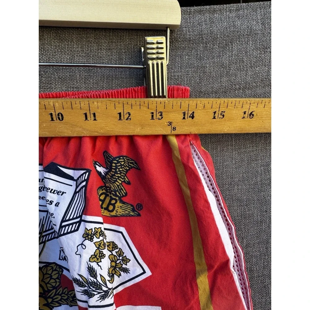 Vintage 90s Budweiser Swim Trunks All Over Print AOP Shorts Size Large